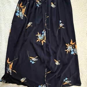 Sugarlips Black Midi Dress with Blue and Orange Floral